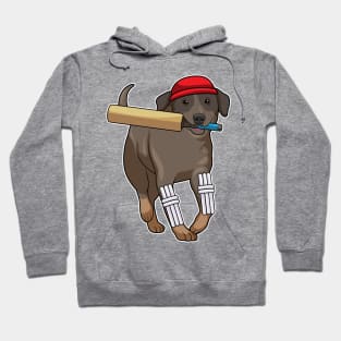 Dog at Cricket with Cricket bat Hoodie